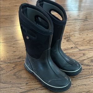 Kids Black Waterproof Boots